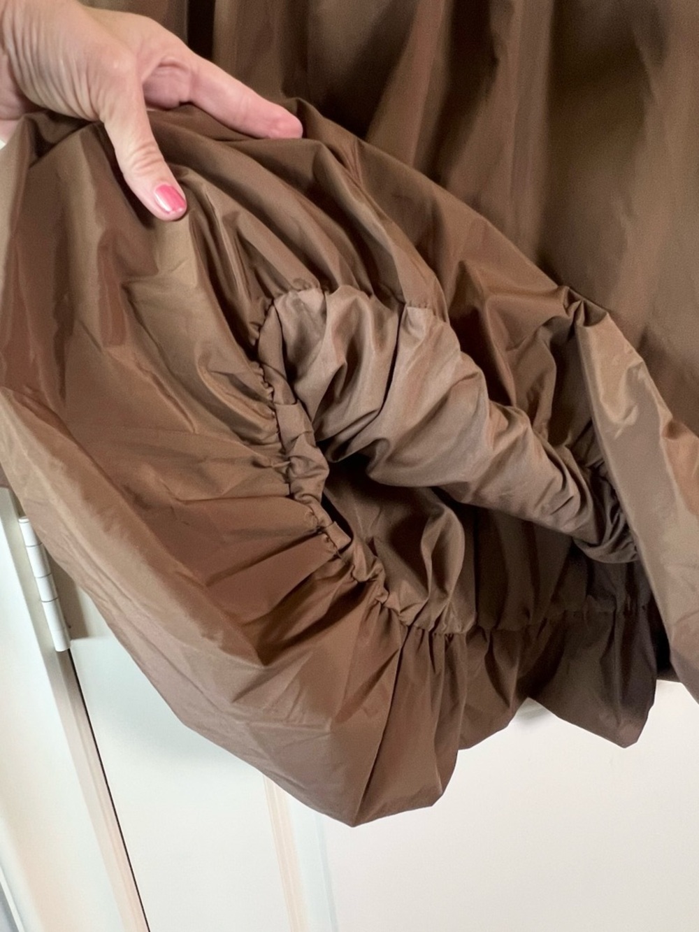 Emerson Lang Elegant Chic Brown Balloon Midi Bubble Skirt Size XL NWT - Picture 5 of 10